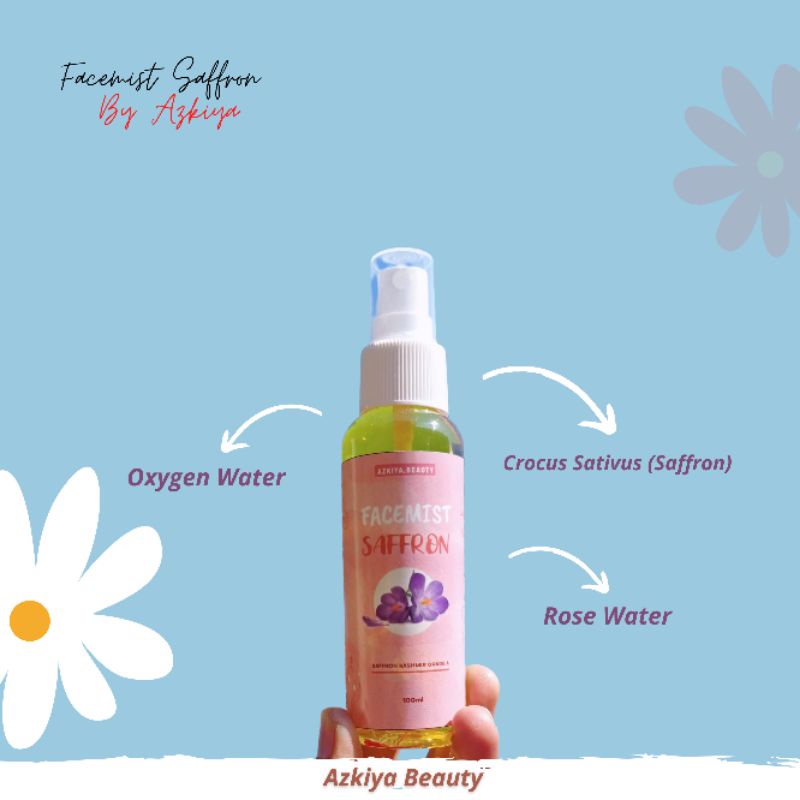 Facemist Saffron Beauty Toner Spray 100 ml | Air Saffron With Rose Water Original Azkiya Beauty