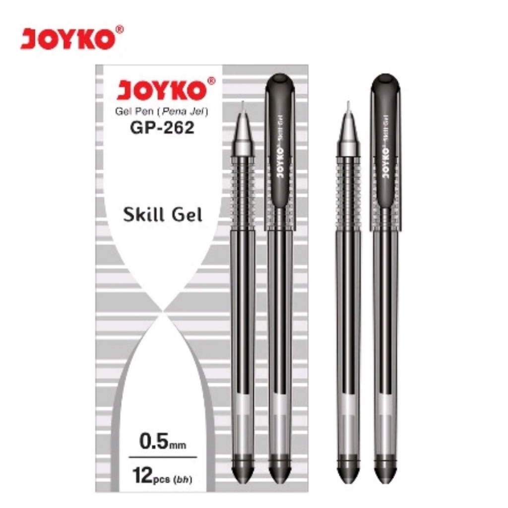 

Gel Pen Pulpen Joyko GP-262 Black Skill Gel 0.5 mm ( 1 Lusin = 12 pcs )
