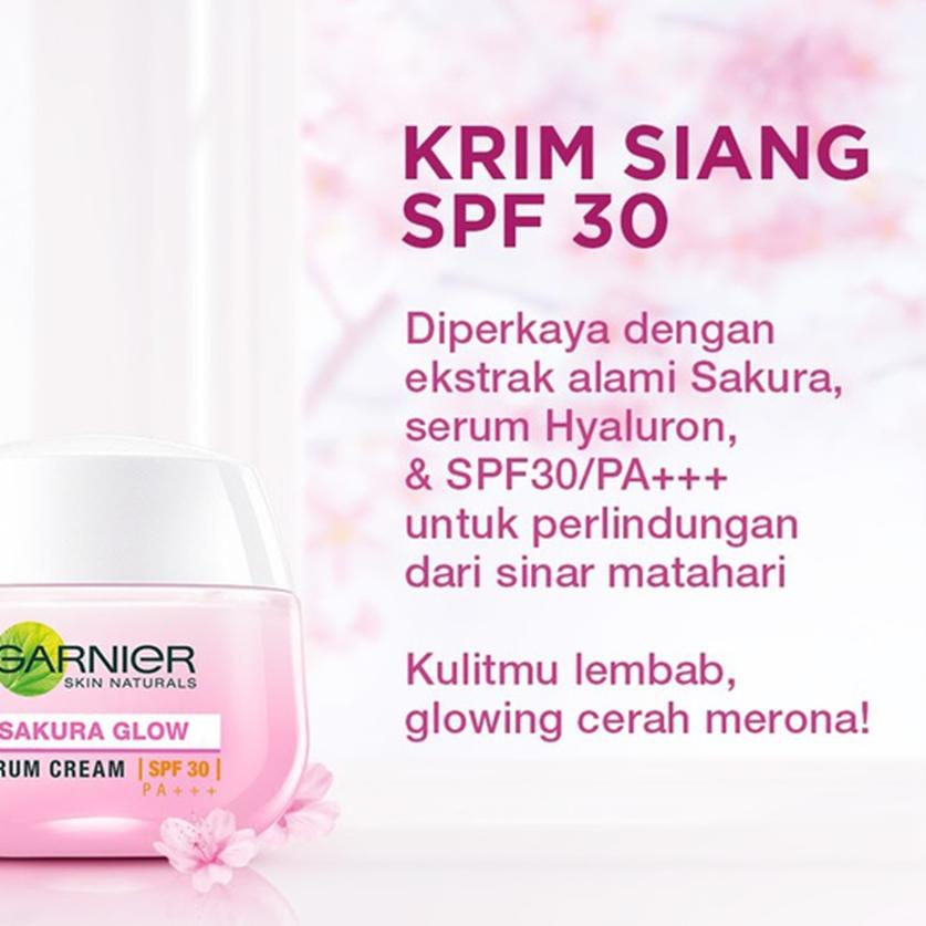 ✬ ❤ BELIA ❤ GARNIER Sakura White Sakura Glow Whitening Serum Cream Day | Night Cream Krim Pagi Malam