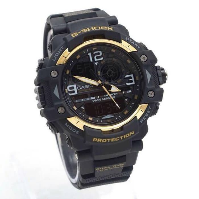 JAM TANGAN PRIA DUAL TIME DT 3744 PROTECTION ANTI AIR GK018