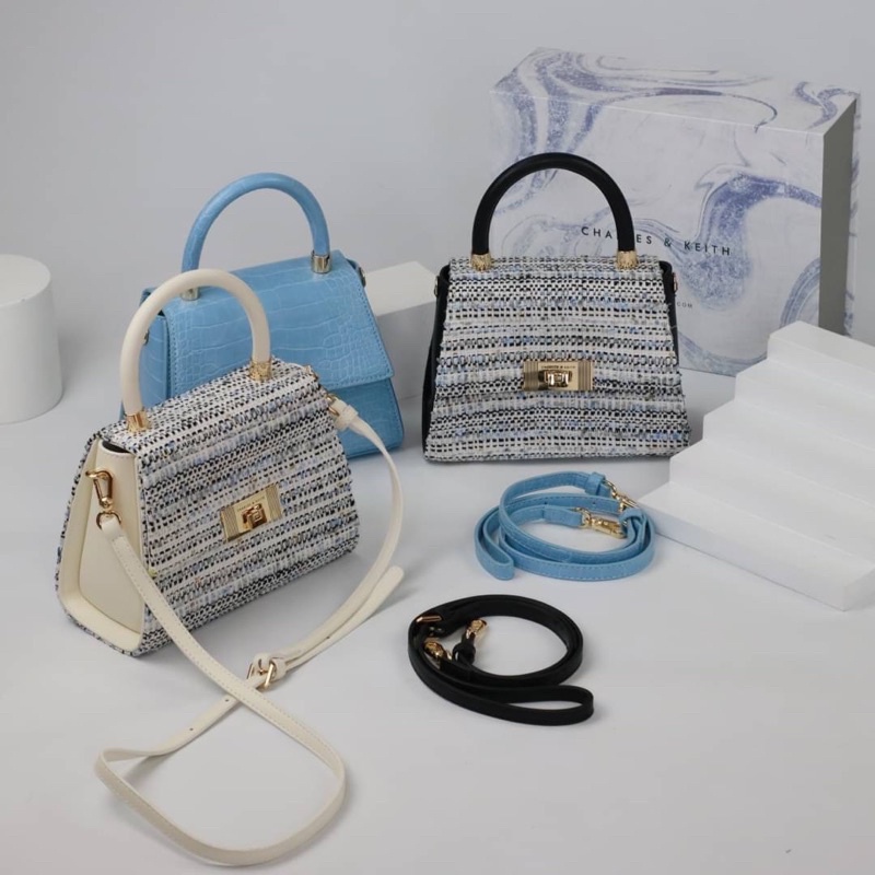 TAS WANITA CK868 CK TRAPEZE CROCC EFFECT CROSSBODY BAG PREMIUM IMPORT