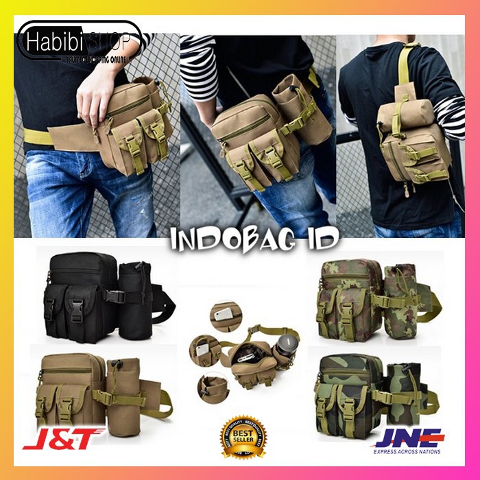 Tas Pinggang Tactical Army Tempat Botol Tas Army Tas Selempang Army Tactical Bags HBB