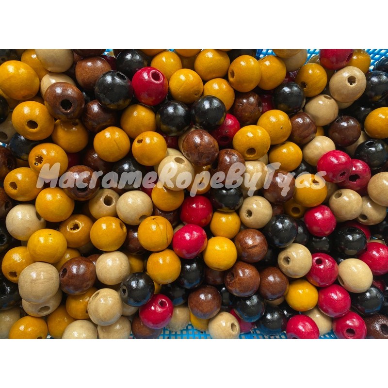 manik-manik kayu bulat, wooden beads