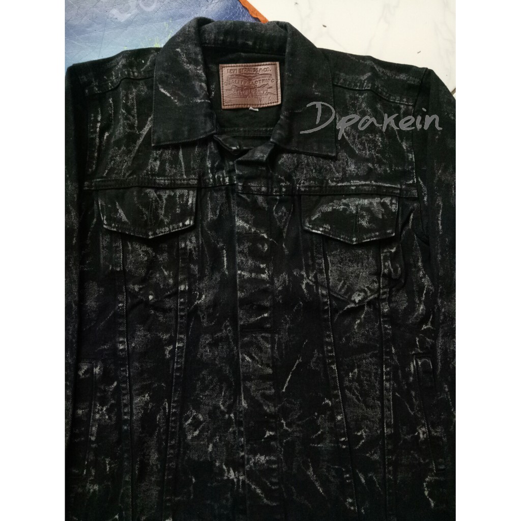 Jaket Jeans Pria Denim Black Sandwash