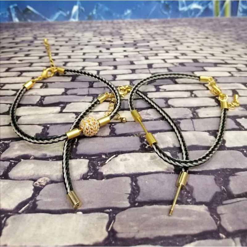 gelang tangan untuk pasang charm/leontin //gelang waterprof //gelang kawat