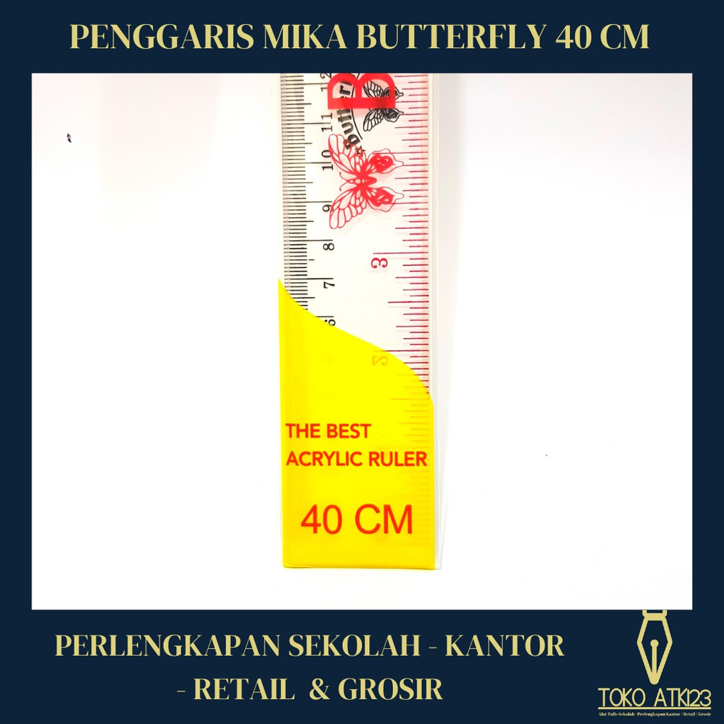 Penggaris Mika Plastik 40 cm Merk Butterfly