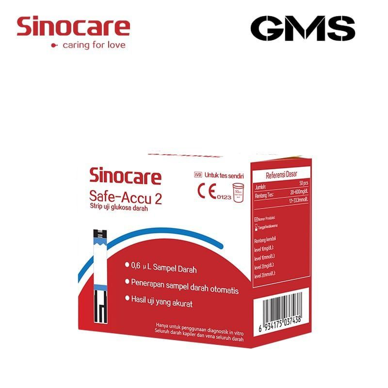 Strip Gula Darah Sinocare Safe Accu 2  isi 50 Strip