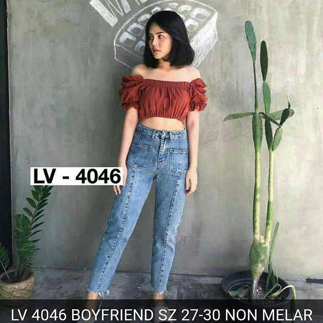 CELANA JEANS BOYFRIEND WANITA LV 4046 BF JEANS