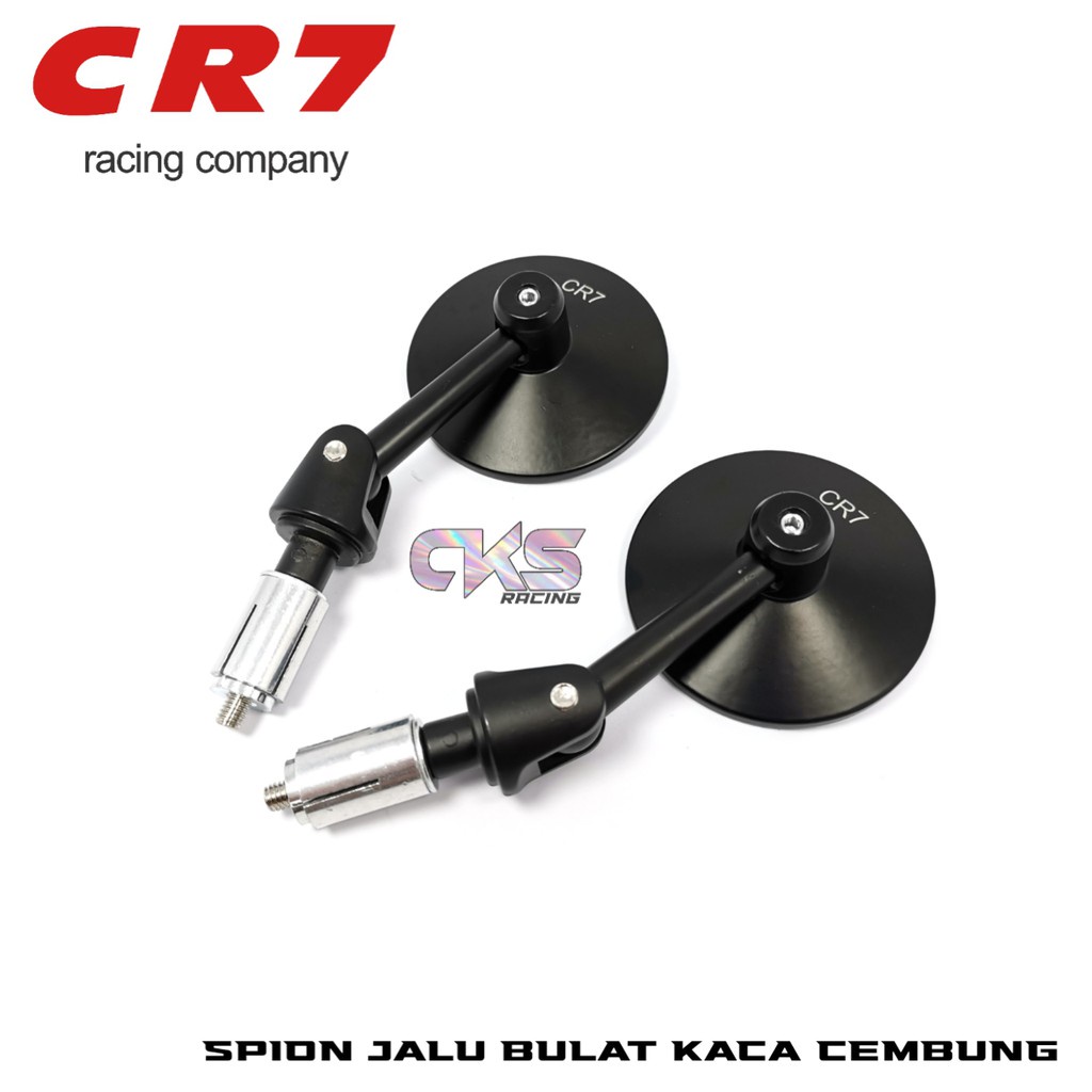 SPION JALU BAR END BULAT KACA CEMBUNG HITAM DOP ORIGINAL CR7-1
