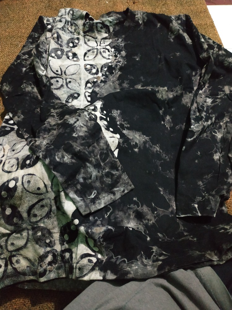 Kaos Batik Abstrak Kombinasi Cap Lengan Panajng || Kawung || Mega Mendung || Seno