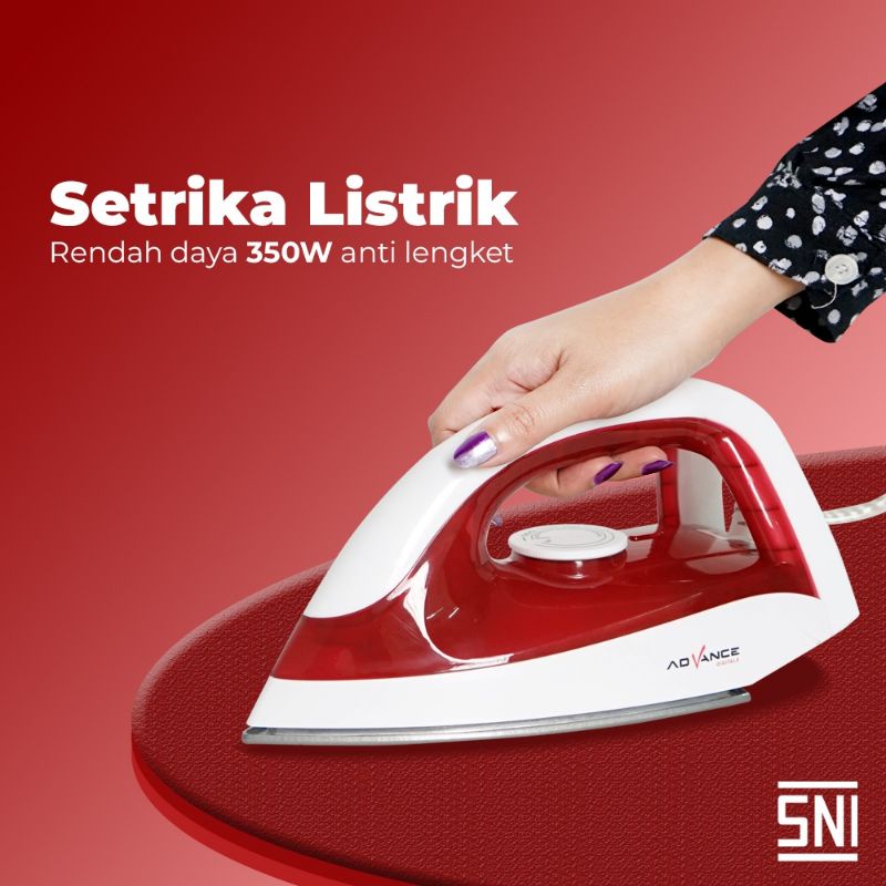 Advance Setrika Listrik Anti Lengket STK-500 Hemat Listrik 350 Watt Garansi Resmi 1 Tahun