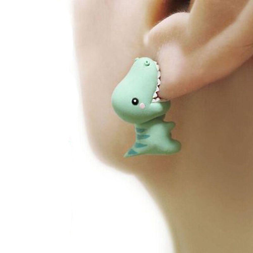 Mxbeauty Kartun Anting Pejantan Pesta Warna Solid Kepribadian Clay Lembut Desain Fashion Hiu Anjing Babi Wanita Perhiasan