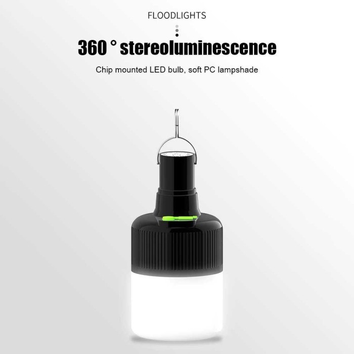 Lampu LED Lentera Camping Lantern Light - Hitam