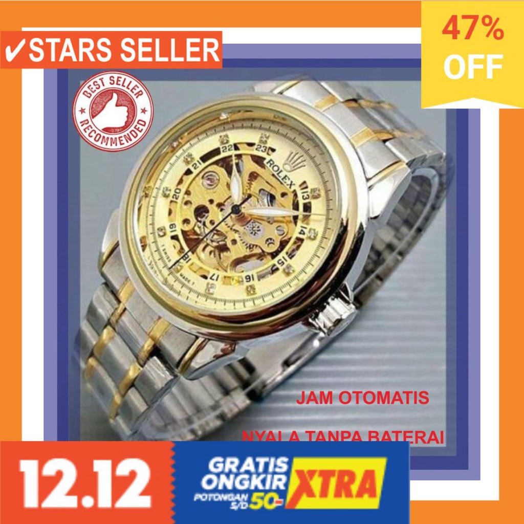 JAM COWOK MASA KINI MURAH TERBARU GSHOK HITAM / 4 Warna... Jam Tangan Pria Rolex Automatic