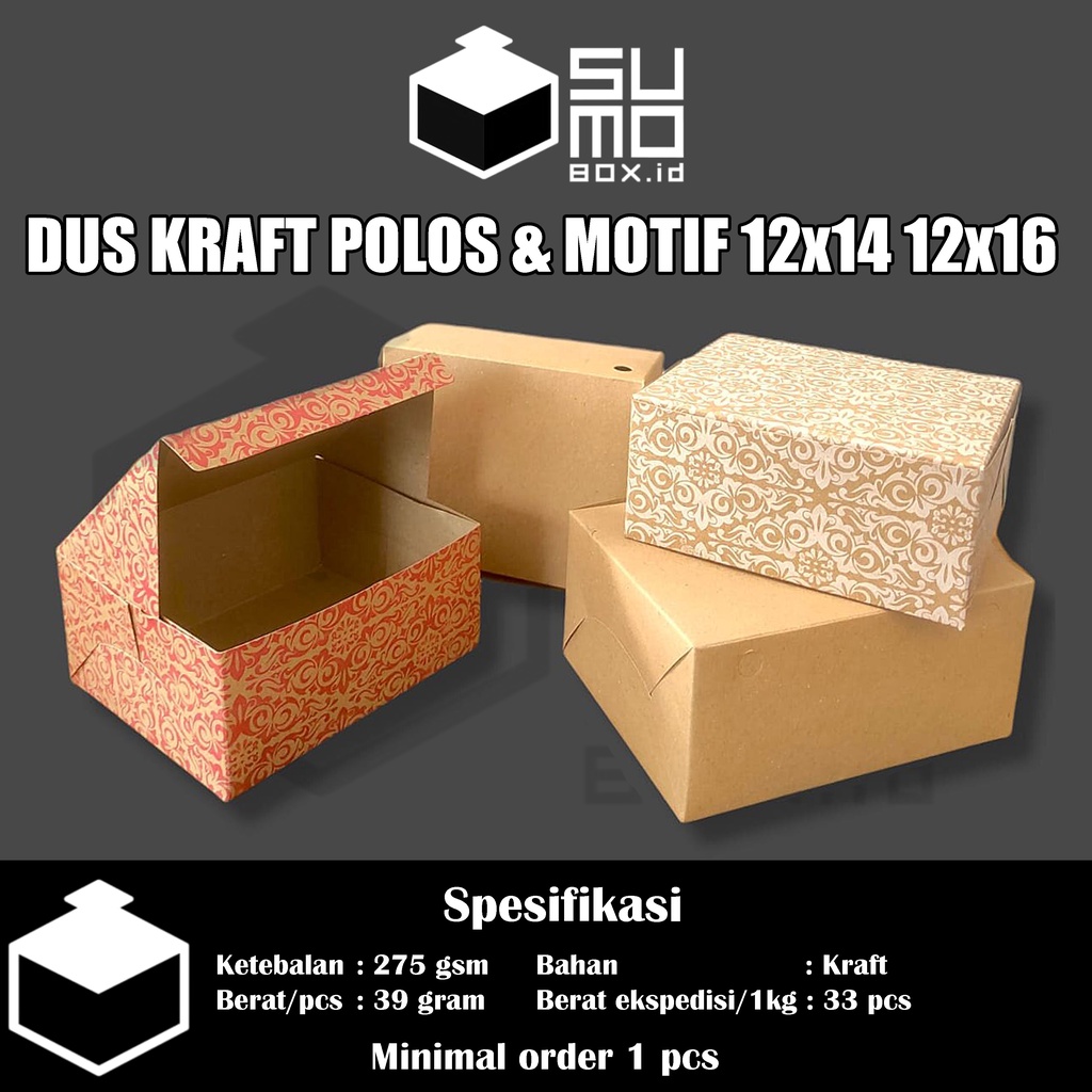

Dus Snack 12x14 12x16 KRAFT Coklat 275gsm / Box GS Kue Roti Risoles Gorengan Dimsum Polos [ECERAN]