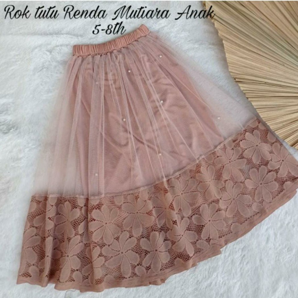 Rok Tutu Anak Rok Tutu Mutiara Brokat Anak Rok Tutu Anak Usia 4-10th  Rok Renda Anak