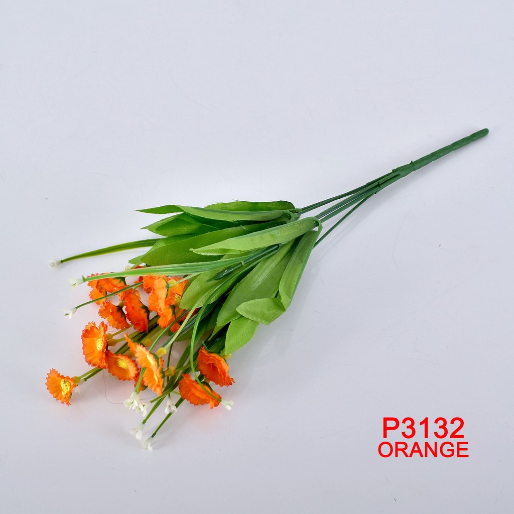 COD / SM.ID BUNGA BUKET BUNGA ARTIFICIAL ROSE BUNGA PALSU IMPORT DEKORASI RUMAH / PESTA P3132-ORANGE