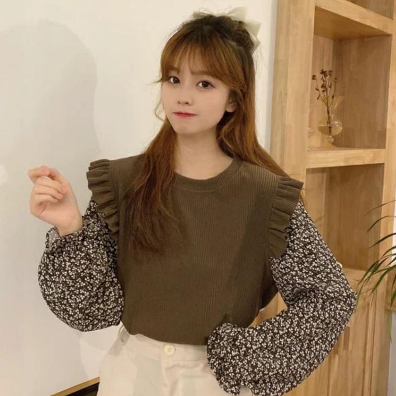 atasan rajut import Blouse envy knit tops