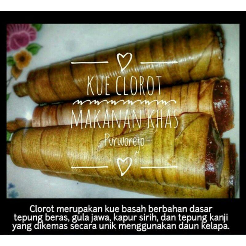 

JAJANAN KUE CLOROT / CELOROT / CEROROT / JELURUT MAKANAN TRADISIONAL KHAS PURWOREJO ISI 10 PCS