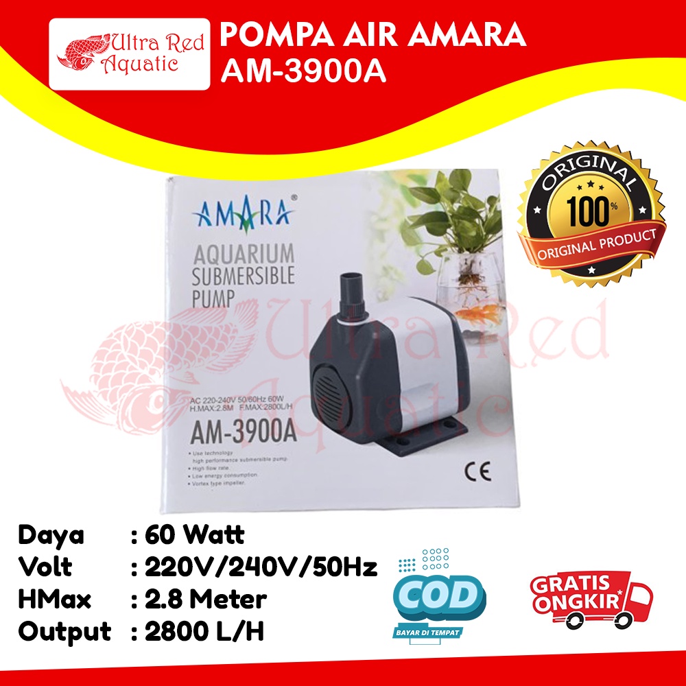 Pompa Air Celup Aquarium Kolam Amara AM-3900A AM3900A Hidroponik