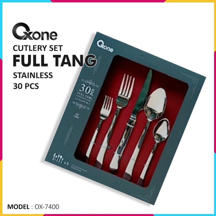 Sendok Garpu Set Oxone OX-7400 FULL TANG Cutlery Set Stainless 30Pcs