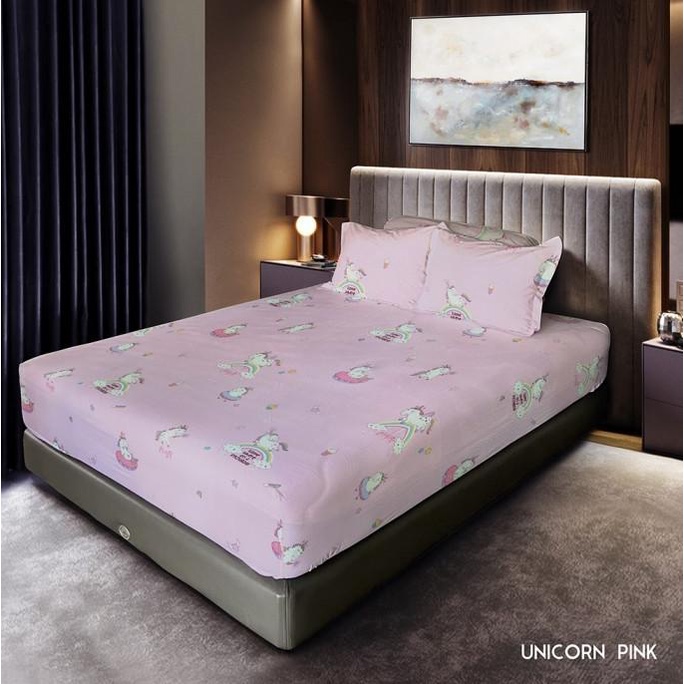 Celina by King Rabbit 100% Cotton Silk Sprei 180x200 cm Unicorn Pink