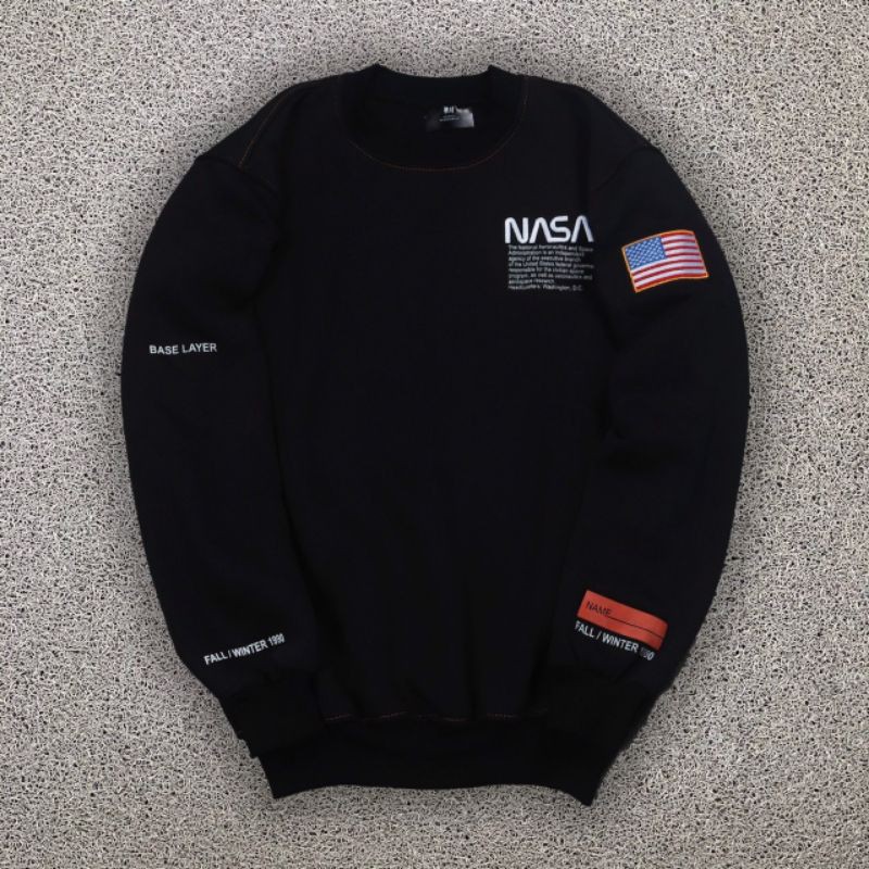 CREWNECK SWEATER JAKET HERON PRESTON X NASA FALL WINTER 90 BLACK LIKE ORI