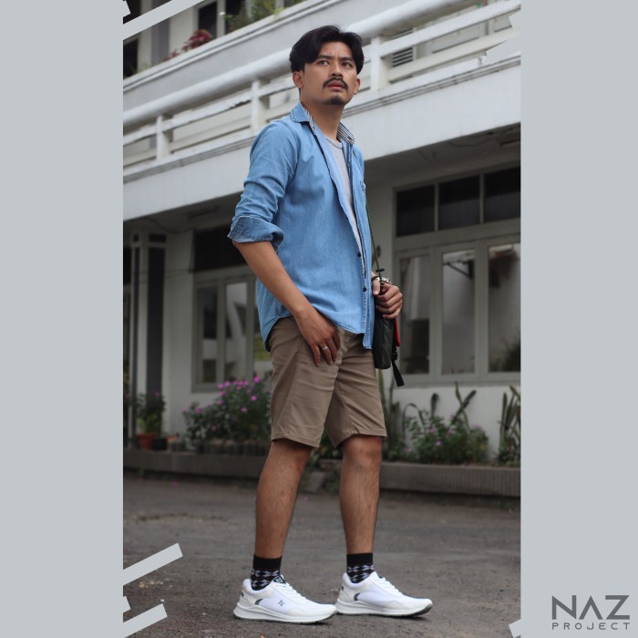 DK01 X NAZREAL Sepatu Sneakers Sporty Pria Putih Terbaru Lucky