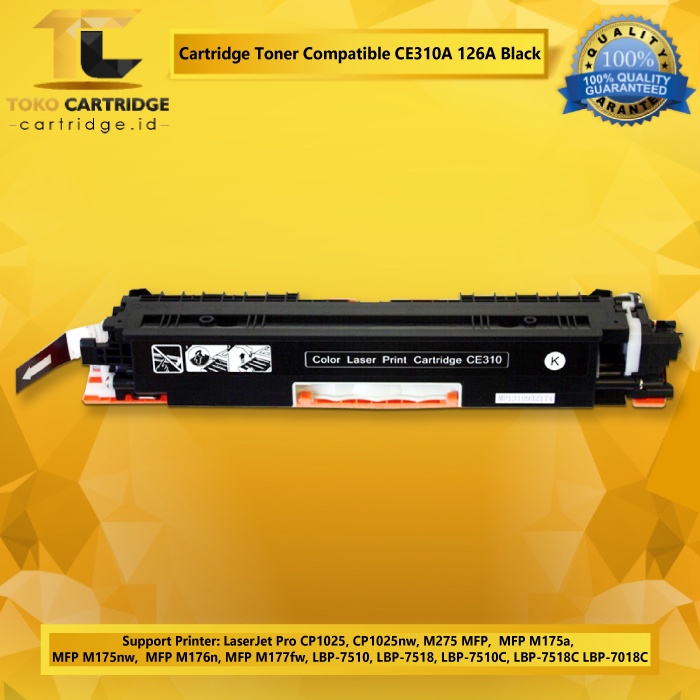 Cartridge Toner HP CE310A CE 310A 126A Black Printer Laserjet Canon Lbp 329 729 7510 7510c 7518 7018