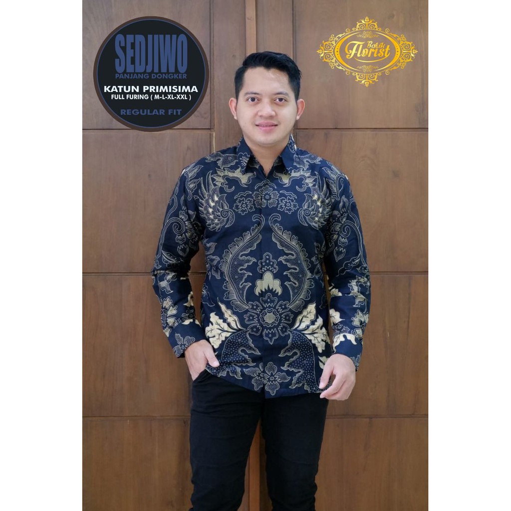 SEDJIWO kemeja batik pria lengan panjang terbaru ORIGINAL BY FLORIST