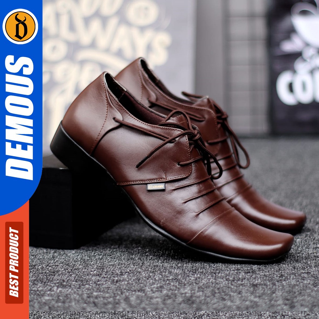 DEMOUS Phelix - Sepatu Formal Pentopel Kulit Asli Kerja Pria