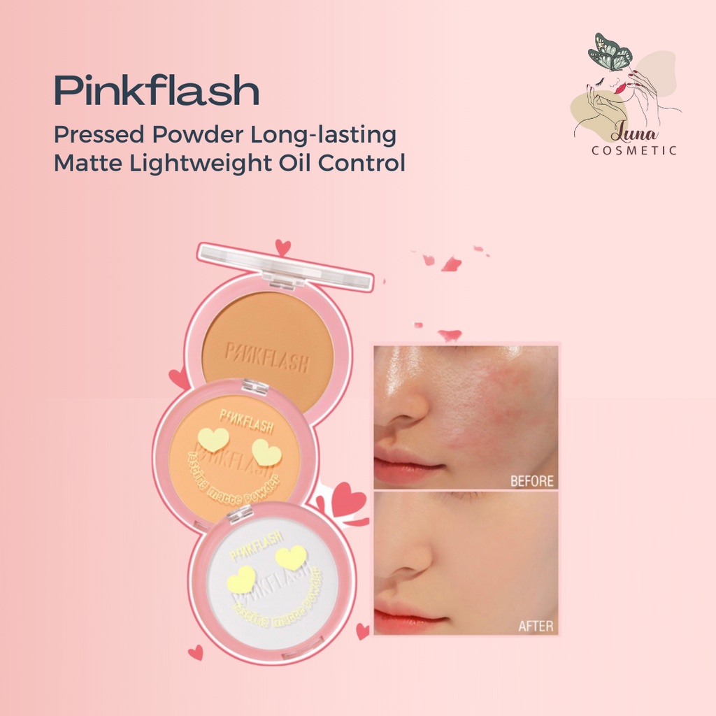 PINKFLASH OhMySelf Pressed Powder Long-lasting Matte Lightweight Oil Control Special Edition Bedak Padat PInk Flash