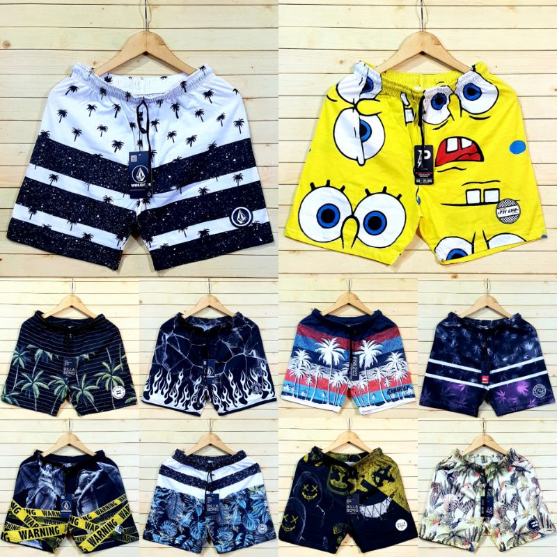 PRODUK PREMIUM Celana Boxer Distro BM Branded TERBAIK CELANA PANTAI PENDEK VOLCOM X768