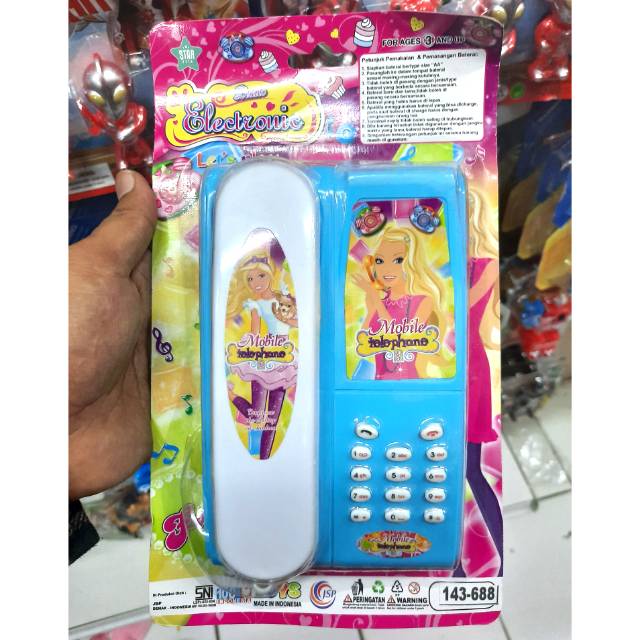 Handphone mainan untuk anak anak/ telfon mainan barbie/hp barbie murah/mainan grosir/mainan anak