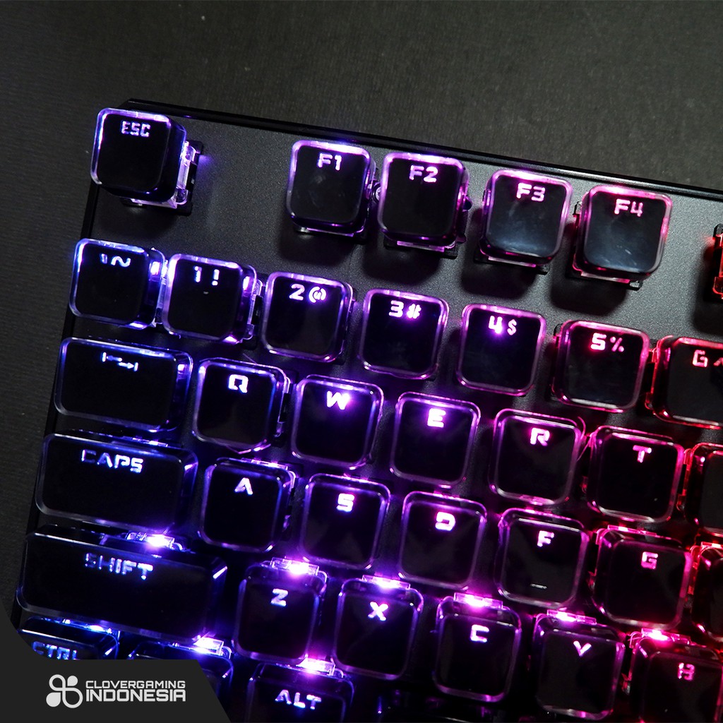 Keycaps CLV Flat Crystal Keycap ABS Double Shot 104 Keys Set Custom Glow Square