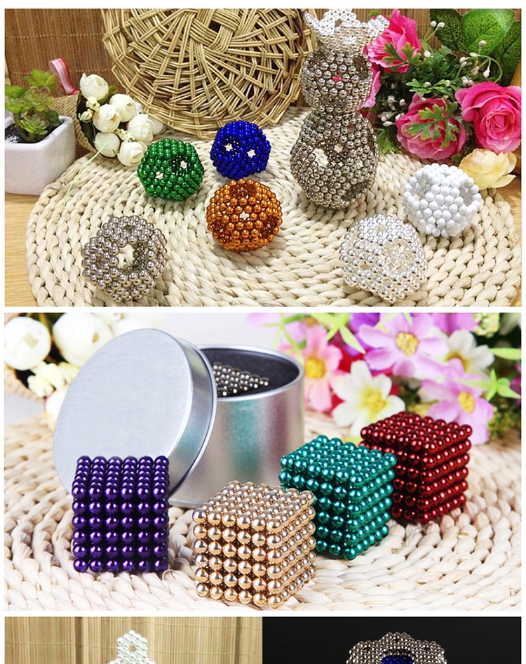 Mainan Bola Magnet 5mm Magnetic Ball Warna Warni Rainbow  216PCS Buckyball - COD