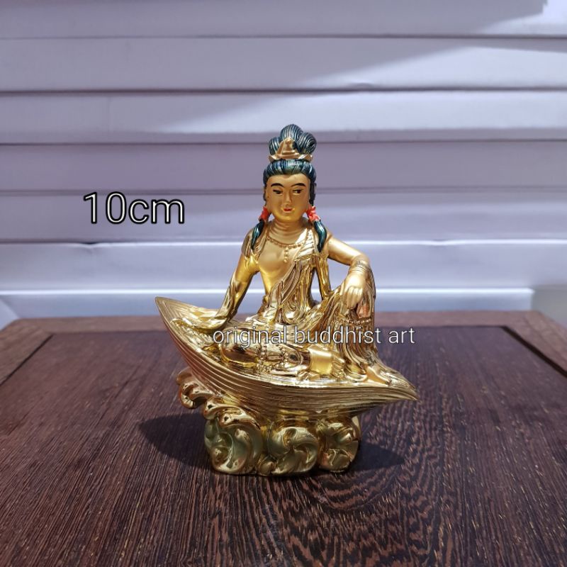 patung dewi kwan im emas 4 inch