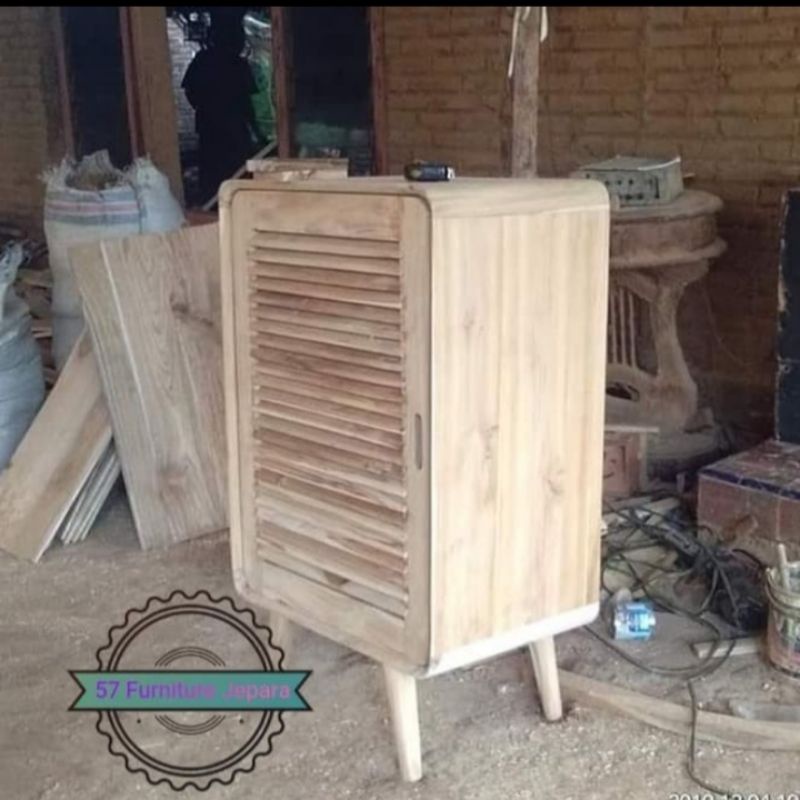 Lemari kecil retro - Nakas laci kayu jati mentahan - Badside table