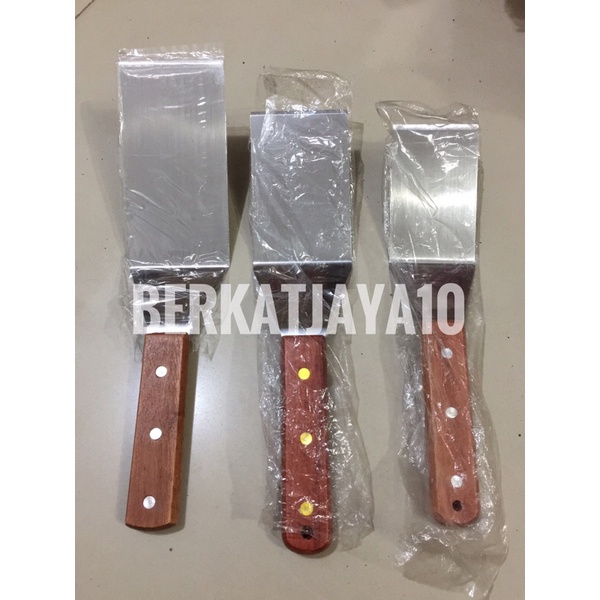 Spatula Stainless Sodet Sutil Teppanyaki Burger Roti Bakar Roti John