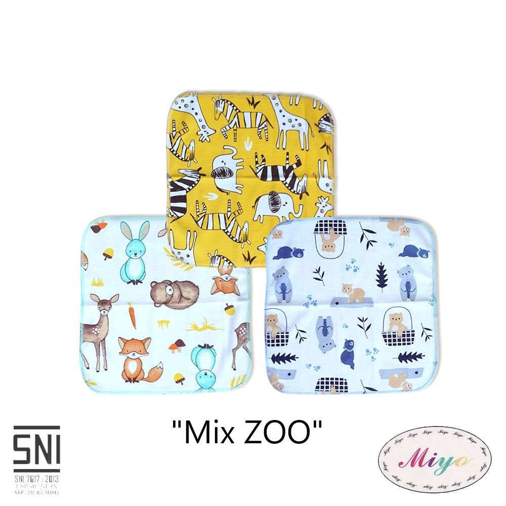 [TOMS] [BUNDLE HEMAT 3pc] MIYO - Saputangan Bayi Anak Super Lembut Motif PRINT Terbaru Grosir