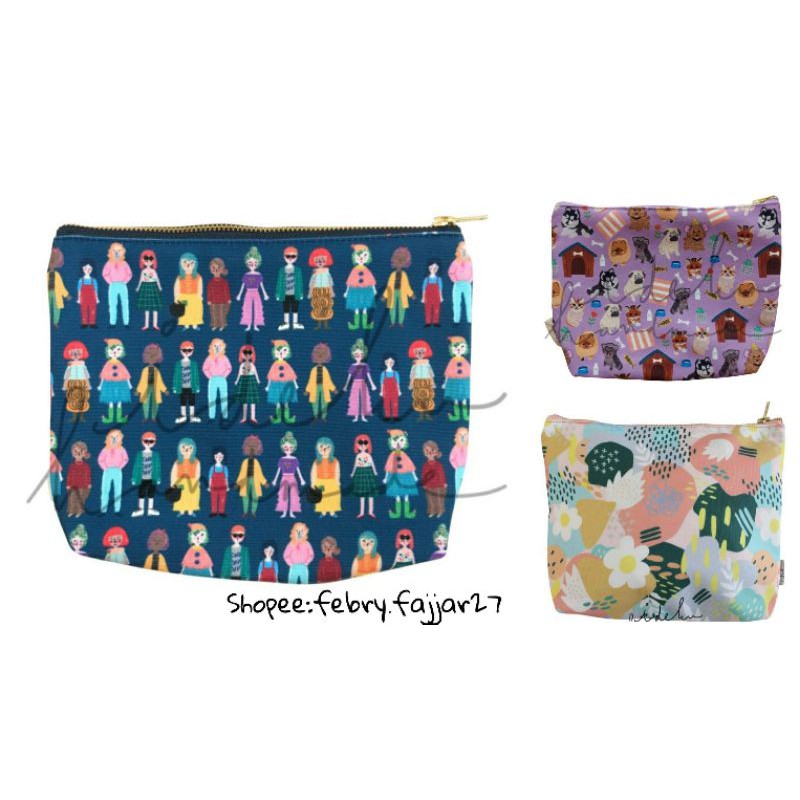 Pouch Ideku Handmade | Faces black 5 in 1 pouch idekuhandmade