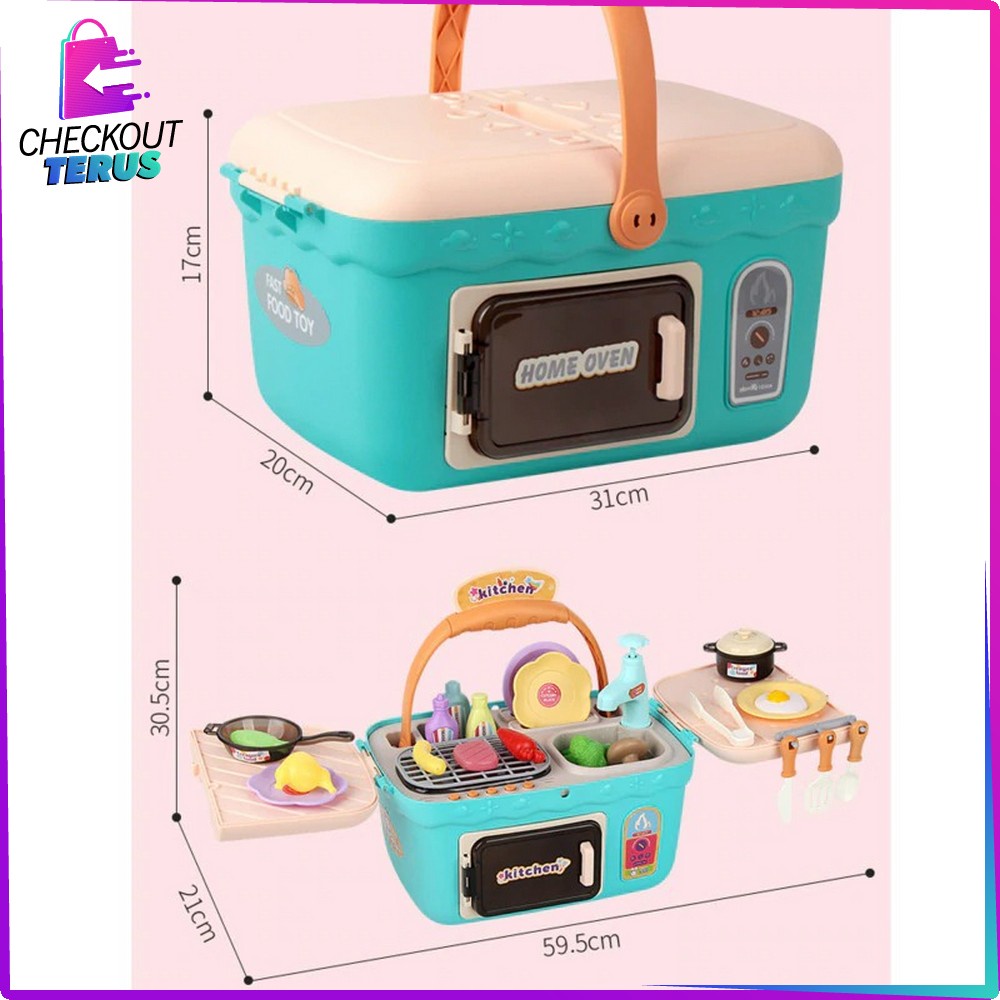 CT M27 Mainan Home Picnic Kitchen Set 906 Mainan Dapur Masak Masakan dan Wastafel Cuci Piring Mainan Edukasi Anak