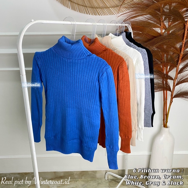 Sweater winter hangat thermal wanita import inner cashmere Cindy longjohn atasan musim dingin