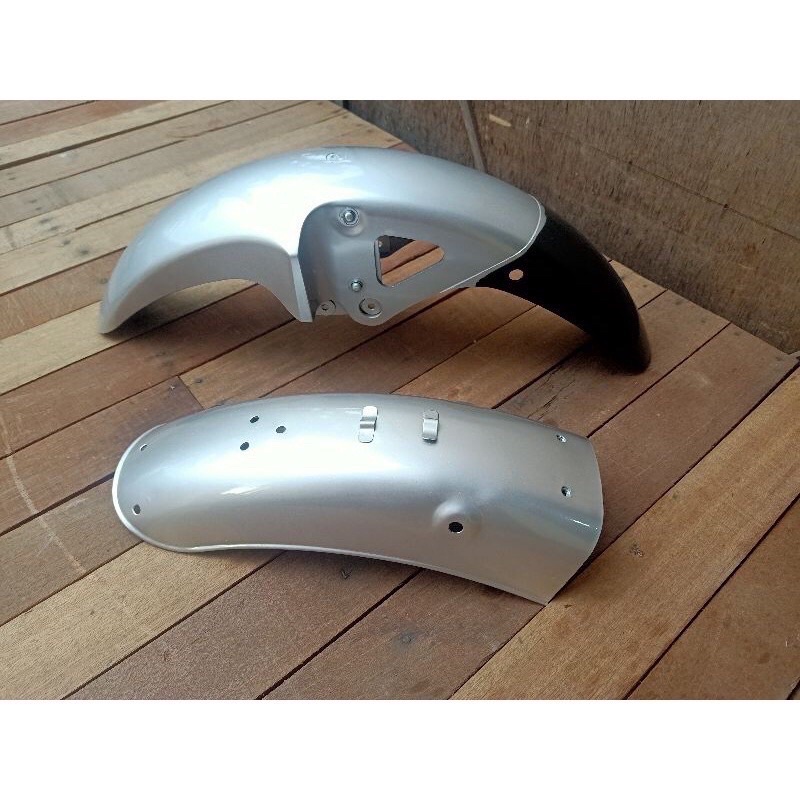 Spakbor slebor yamaha rx king warna set depan belakang besi-Silver