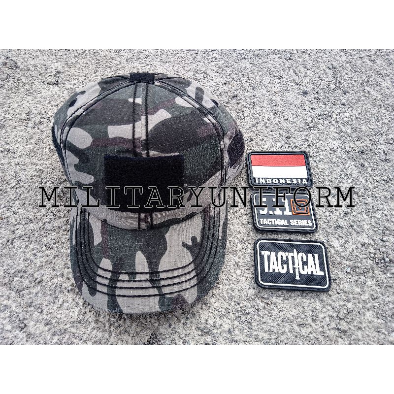 topi loreng rusia velcro