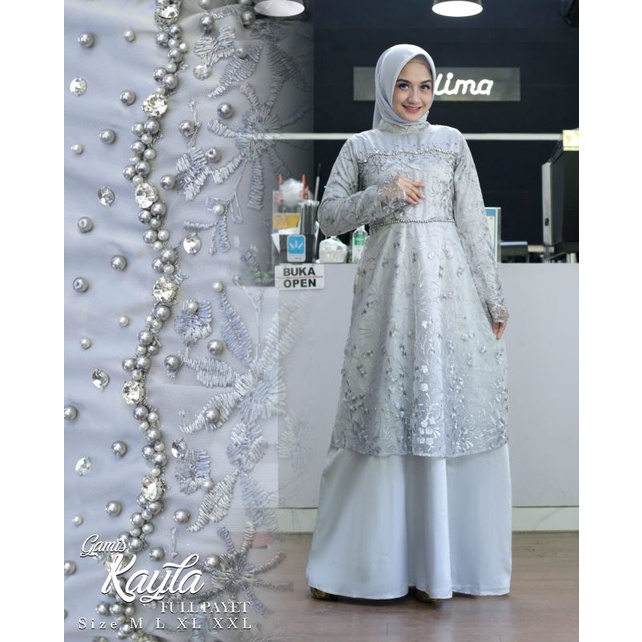 Kayla Dress / Kebaya Gamis Modern / Baju Gamis Pesta Mewah