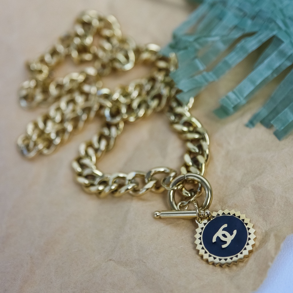 Kalung titanium cantol ch sisik tebal korea style anti karat - ercassia