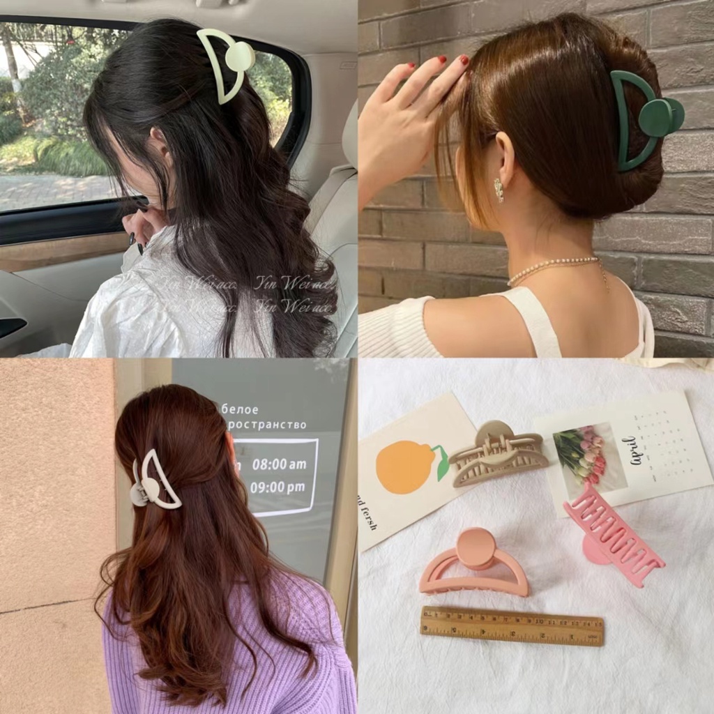 (9cm）Jepit Rambut Wanita Polos Daily Fashion Korean Style Aksesoris Rambut Wanita Import