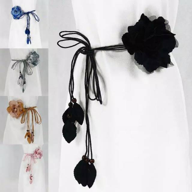 LX Ikat Pinggang DAUN Strap Kepang Tipis HABIS RANDOM WARNA