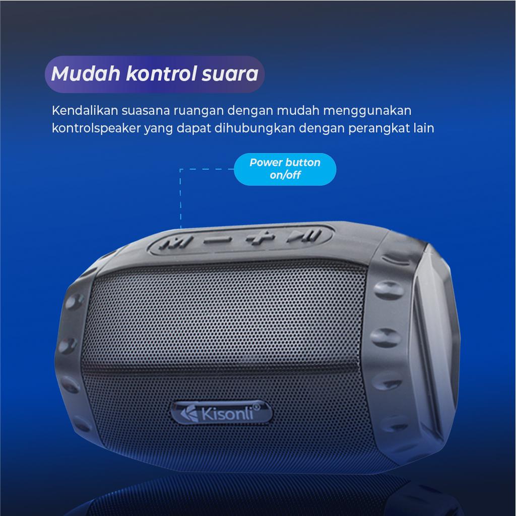 Speaker Bluetooth S10 Kisonli Portable Hi-Fi Sound TWS Support BT. AUX, USB, TF Card &amp; Radio